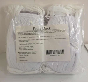 50 Stück Wiederverwendbare Weiße Baumwolle Gesichtsmasken RN15763 - Brandneu - Bild 1 von 4