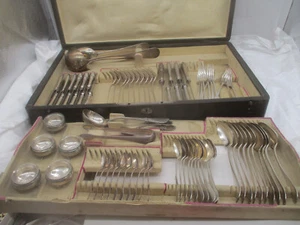 Thomas Dub Wiener Silber Besteck Service „Monogramm BJ“ 79 tlg + Schachtel 1890 - Bild 1 von 24