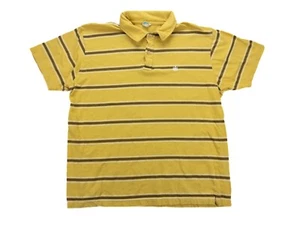 Machine Tour 72 Men's Size Medium Striped Polo Shirt Yellow & Brown - Picture 1 of 4
