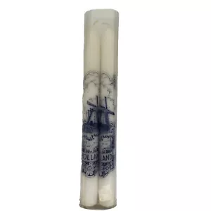 Pair Of Blue Holland Taper Candles. Holland Souvenir Candles, Decorative Candle. - Picture 1 of 3
