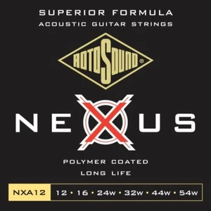 Rotosound NXA12 Nexus Clear Polymer Coated Acoustic Guitar Strings 12-54 - Picture 1 of 2