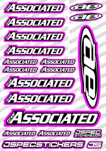 ASSOCIATED RC TEAM STICKER SHEET RK EDITION DECAL RC BUGGY RC10 AE CUSTOM PINK - Picture 1 of 8