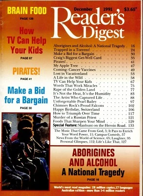 Reader's Digest Australia - December 1991 - Pearl Bailey + Helmut Pareroultja - Image 1 of 2