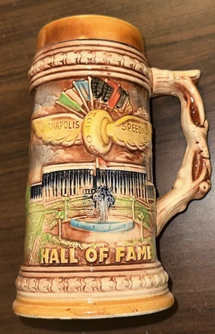 Indianapolis 500 Indy Motor Speedway Hall of Fame Beer Stein Mug JAPAN Vintage Cover