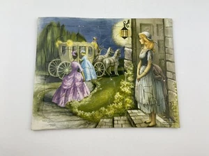 Vintage 50s SIFO Cinderella Cardboard Puzzle 1954 Maid Watching Wall Art Ball - Picture 1 of 6