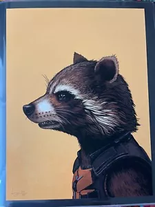 Rocket Raccoon Mondo Mike Mitchell Portrait Print Guardians Galaxy Giclee - Picture 1 of 1