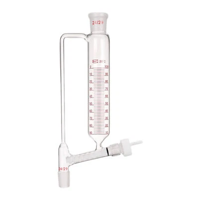 24/29 Glass Powder Addition Funnel  W/Graduated & PTFE Valve Lab Glassware - Image 1 of 4