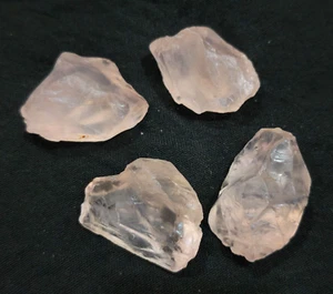 Atemberaubender rosa Rosenquarz roh 29-32 mm Größe 4 Stck. Lot lose Edelsteine für Schmuck - Bild 1 von 6