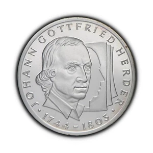 GERMANY. 1994, 5 Mark, Silver, G - Johann Gottfried Herder, Shadow, Karlsruhe 2 - Picture 1 of 3