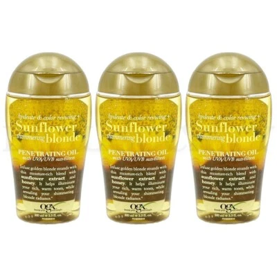 OGX Hydrate Color Reviving Sunflower Shimmering Blonde Penetrating Oil -Lot of 3 - Image 1 of 3