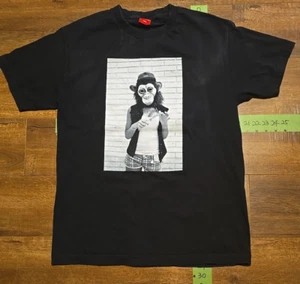 Visual Graphic 'Monkey Faced Woman' T-Shirt Men's Size Large Black - Picture 1 of 6