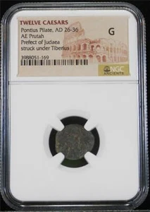 AD 26-36 Widows Mite Twelve Caesars Pontius Pilate AE Prutah *Prefect* NGC Good - Picture 1 of 2