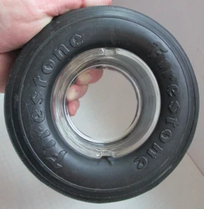 Vintage Firestone Advertising Tire Ashtray with Glass Center B27 - Picture 1 of 7
