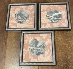 3er Set "Seasons" B Foster signiertes Aquarell individuell gerahmte Kunst Landschaft L@@K - Bild 1 von 10