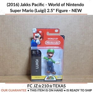(2016) Jakks Pacific - World of Nintendo Super Mario (Luigi) 2.5" Figure - NEW - Picture 1 of 7