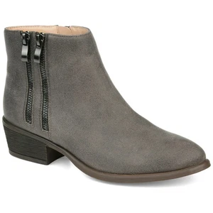 Journee Collection Stivaletti Donna Jayda Interno Zip Tacco Impilato, Grigio Taglia 6,5M - Foto 1 di 5