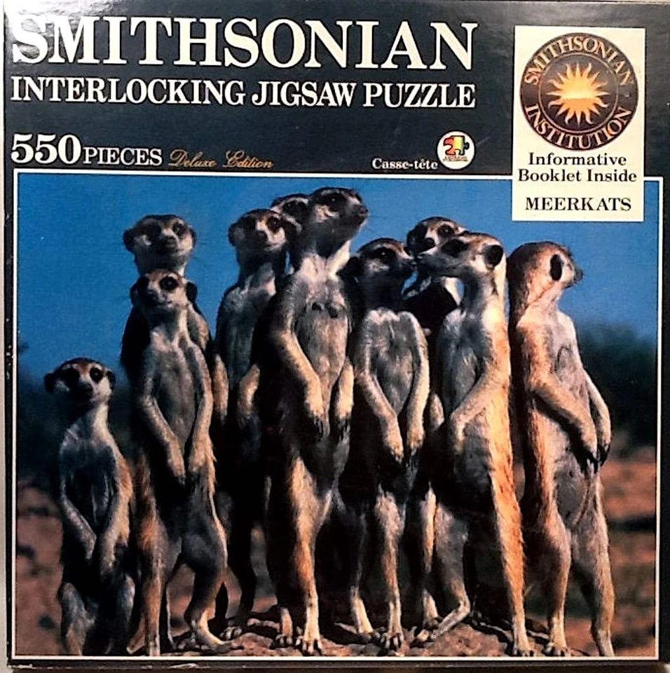 Rompecabezas americano Meerkats Smithsonian 1989 entrelazado 550 piezas 18" X 24" Foto 1 de 1