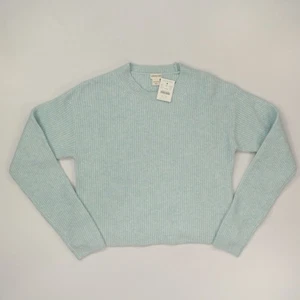 Crewcuts Ribbed Crewneck Sweater Girl Sz XL (12-14) Pastel Blue Wool Blend CD755 - Picture 1 of 7