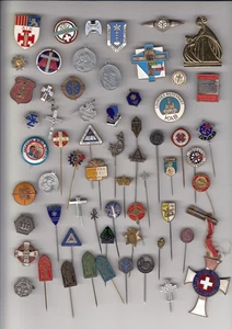 Vintage Christianity pin badges Mother Mary Jesus Christ Pax Christi Lourdes - Picture 1 of 1