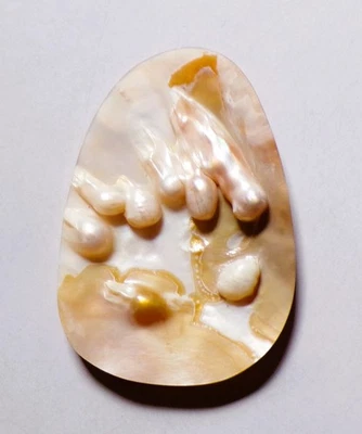 85.75 Cts Natural Mother of Blister Pearls Cabochon Loose Gemstone 63X43.3X4MM - Image 1 of 3