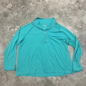 Coolibar UPF 50+ Women's Coconut Keys Quarter-Zip - Sun Protective Size XXL Blue - Picture 1 of 7