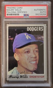 Maury Wills signiert 1970 Topps #595 Dodgers PSA/DNA AUTO LA Dodgers - Bild 1 von 3