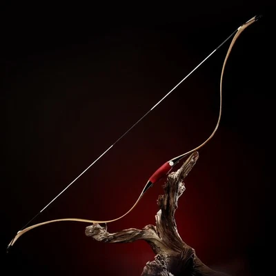 AF Archery 57.5" Traditional Recurve Bow Chinese Ming Dynasty Bow Short Siyah - Image 1 of 4