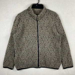 Possumdown Merino Wool Blend Full Zip Cardigan Sweater Women M Brown New Zealand - Picture 1 of 8
