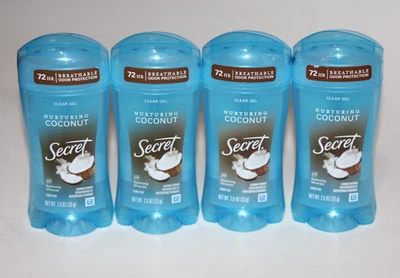 LOT(4) SECRET NURTURING COCONUT ANTIPERSPIRANT DEODORANT CLEAR GEL 11/26 12/2026 - Image 1 of 2
