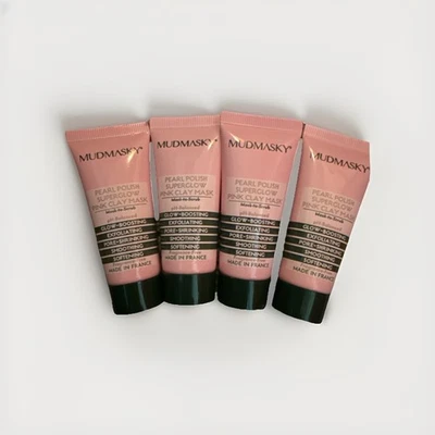 X4-Mudmasky Pearl Polish Superglow Pink Clay Mask 15ml/0.5floz Travel Size NEW - Image 1 of 3