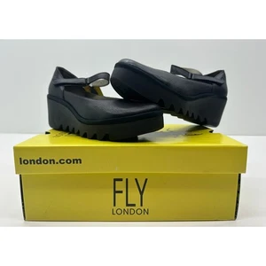 Fly London Women's Bawo Mary Jane Shoes Mousse Black Size 8-8.5 NIB #01S - Picture 1 of 12