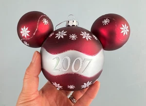 Disney Store 2007 Brillo Copo de Nieve Mickey Mouse Orejas Icono Adorno de Navidad - Imagen 1 de 11