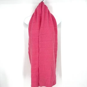 Vintage Marshall Fields rosa Rippstrick 100 % Kaschmir Schal Barbiecore 69" x 9" - Bild 1 von 6
