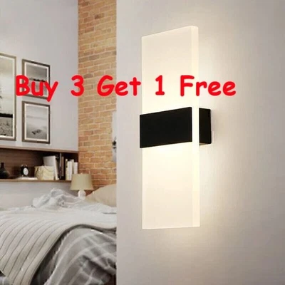 Moderno cubo de iluminación de pared LED arriba abajo aplique de dormitorio foco lámpara accesorio interior Foto 1 de 4