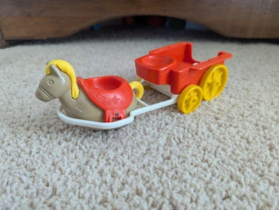 Hasbro Weebles Wobble West Western Ranch 1974 de colección vagón cubierto y caballo usado en excelente estado Foto 1 de 4