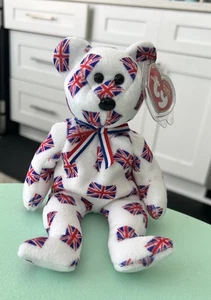 TY Beanie Babies DOUBLE TUSH TAG Jack The Bear 2003 con nariz negra (Reino Unido excelente) nuevo con etiquetas - Imagen 1 de 15