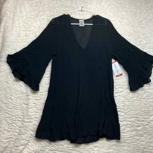 Anne Cole Women's XS Flounce Slightly Sheer V Neck Tunic Swimsuit Cover Up NWT - Picture 1 of 13