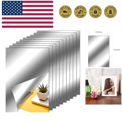 Flexible Mirror Sheets Self Adhesive Non Glass Mirror Tiles Stickers for Home... - Image 1 of 4