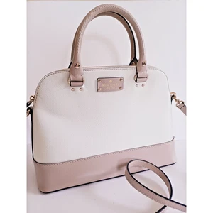 Kate Spade New York Dome Satchel Crossbody Bag White/Beige Wellesley Sm Rachelle - Picture 1 of 16