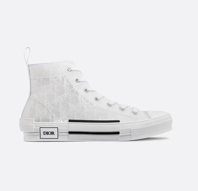Christian Dior B23 High Top Sneakers – White Oblique Canvas  EU 37 - Authentic  - Image 1 of 4