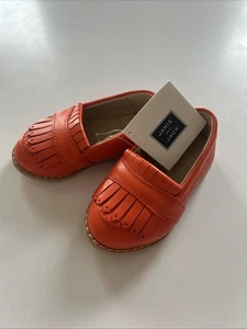 Janie & Jack Orange Slip On Loafer Fringe Toddler Size 4 - Picture 1 of 6