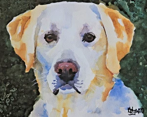 Framed Labrador Retriever Watercolor Art Print by Ron Krajewski - Picture 1 of 5