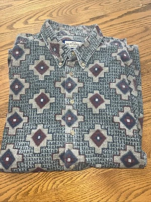 Camisa LS de franela gruesa a cuadros talla XL talla XL patrón vaquero verde azul talla Ruff talla Foto 1 de 4