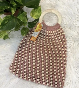 Women’s🌿New C & C California Beaded Beach Bag Artisan Crafter - Picture 1 of 5