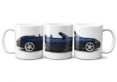 PITSTOPBITS Porsche 911 996 Carrera 2 Cabriolet Mk2 car Mug in Lapis Blue