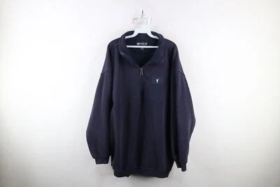 Vintage Big Dogs Mens XL Faded Heavyweight Baggy Fit Half Zip Sweatshirt Blue - Image 1 of 4