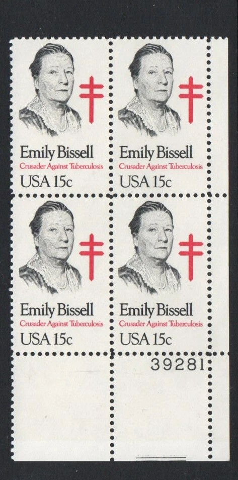 ALLY'S STAMPS US Plate Block Scott #1823 15c Emily Bissell [4] MNH F/VF [STK] - Image 1 of 1
