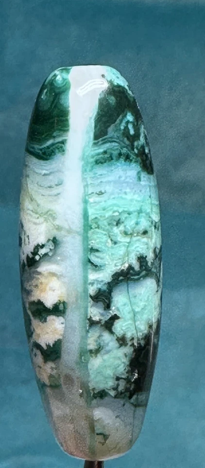 Cuentas de ágata verde tibetana Chung Dzi increíble profundidad y color 🔥 Foto 1 de 4