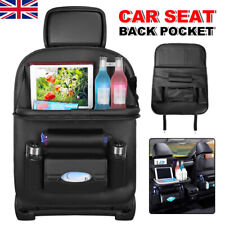 Foldable Car Seat Organiser With Tray Back Seat Storage Bag Kid Table Cup Holder