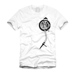 DJ Turntable Tonarm - Modern EDM House Musik Geschenkidee Cool White T-Shirt - Bild 1 von 5
